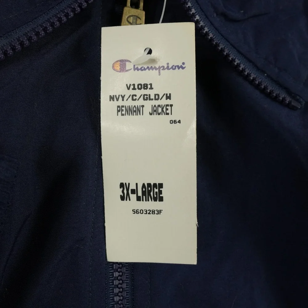NWT Champion Windbreaker Jacket Mens 3XL Navy Gold White Colorblock Vented‎ Y2K